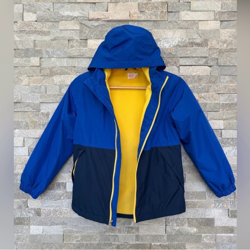Kids Blue and Yellow Hooded Jacket